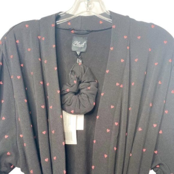 Revolve Plush Robe M NWT Scrunchie Set Heart Loungewear Sleep Bachelorette Vaca - Picture 6 of 15
